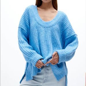 NWT - Free People Women's Blue Bell Chunky Cable Sweater Size: XS